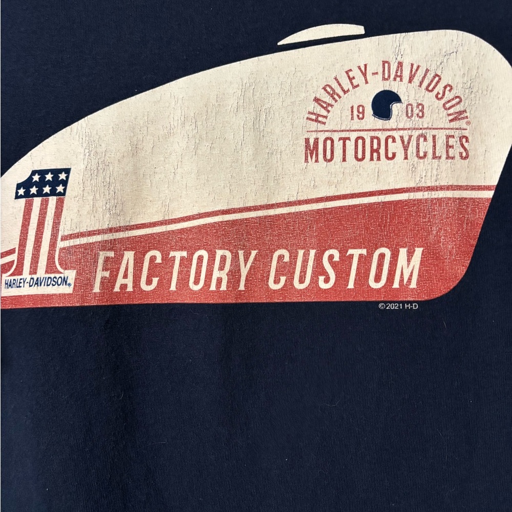 Harley-Davidson Navy Factory Custom Tee design.   Peterson’s of Miami dealership